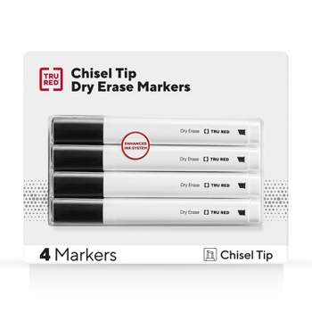 Tru Red Tank Dry Erase Markers Chisel Tip Black Dozen Tr54565 : Target