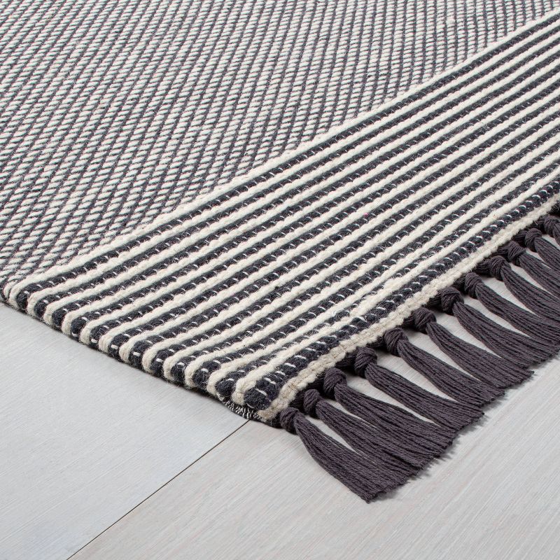 Textured Border Stripe Area Rug - Hearth & Hand™ with Magnolia, 3 of 12