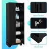 Angel Sar 5 Tier Tall Narrow Bathroom Cabinet with 2 Adjustable Shelves, 2 Fixed Shelves & 2 Doors, Anti-Tipping Storage Cabinet, Black - 4 of 4