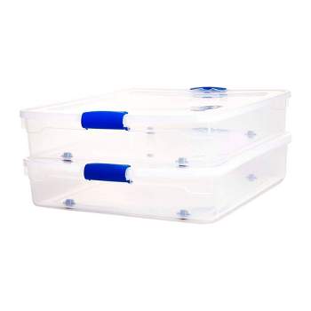 Homz 56 Qt Full/Queen Underbed Clear Plastic Latching Storage Container