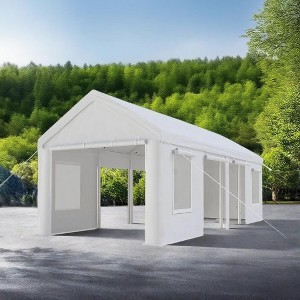 13x25 Foot Heavy-Duty Carport - UPF 50+ Waterproof Poly Canopy, Powder-Coated Steel Frame, 6 Doors & 4 Windows, Quick 60-Min Assembly - 1 of 4