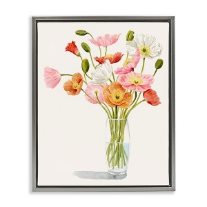 Stupell Industries Vivid Poppies Glass Floral Bouquet Arrangement Floating Frame Canvas Art - 1 of 4