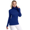 Whizmax Women Stretchable Mock Turtleneck Knit Long Sleeve Slim Fit Sweater - 2 of 4