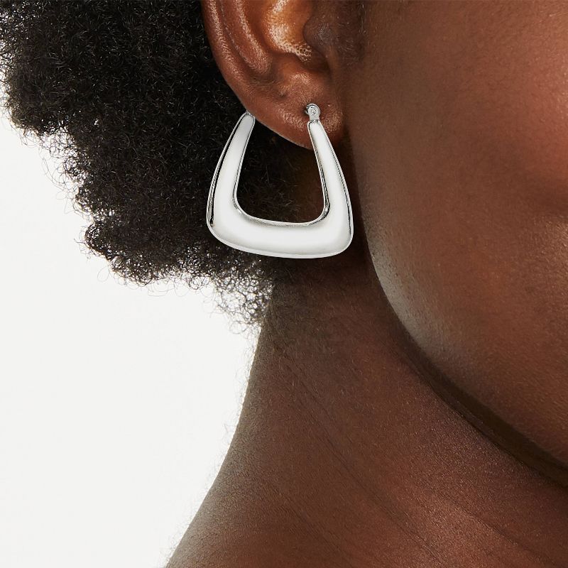 Puffy Squared Hoop Earrings - Universal Thread&#8482; Silver, 2 of 4