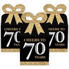 Big Dot of Happiness Adult 70th Birthday - Gold - Square Favor Gift Boxes - Birthday Party Bow Boxes - Set of 12 - 2 of 4