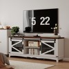 75" Rustic TV Stand with Storage, Entertainment Center with 2 Sliding Barn Doors - 4 of 4