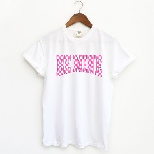 Simply Sage Market Women's Be Mine Distressed Checkered Short Sleeve Garment Dyed Tee - 1 of 4