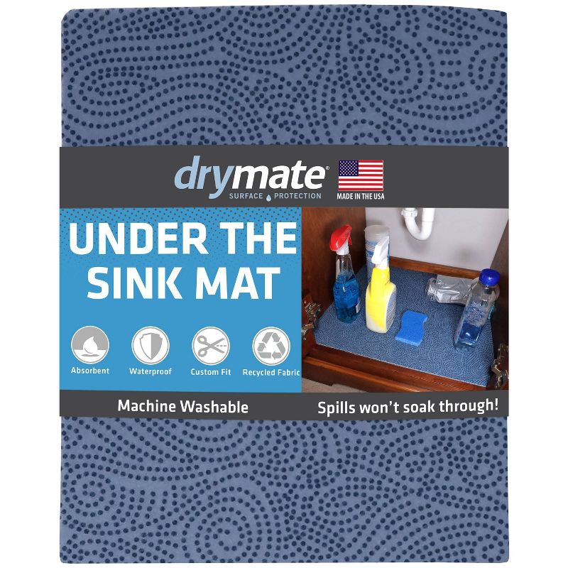 Drymate 24&#34;x59&#34; Under the Sink Mat - Borage Blue Stucco, 1 of 17