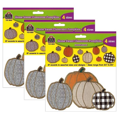 Teacher Created Resources Home Sweet Classroom Pumpkins Accents Assorted Sizes 57 Per Pack 3 Packs