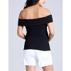 Women's Rib Knit Short Sleeve Off The Shoulder Top | Motherhood Maternity - 2 of 4