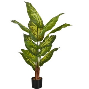 Gulches Artificial Plant, 47" Tall, Evergreen Tree, Indoor, Faux, Fake, Floor, Greenery, Potted, Real Touch, Decorative, Green Leaves, Black Pot - 1 of 4
