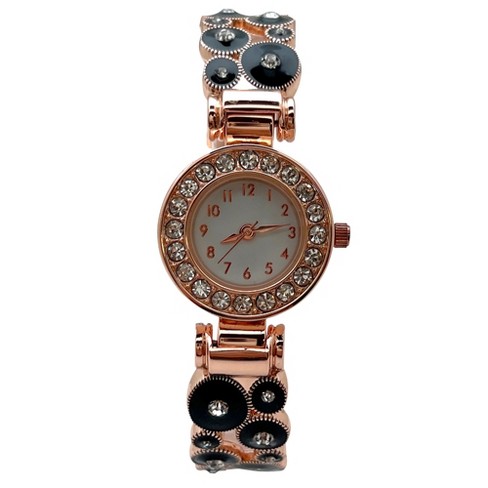 Olivia Pratt Rose Gold Rhinestones Dial Women Watch : Target