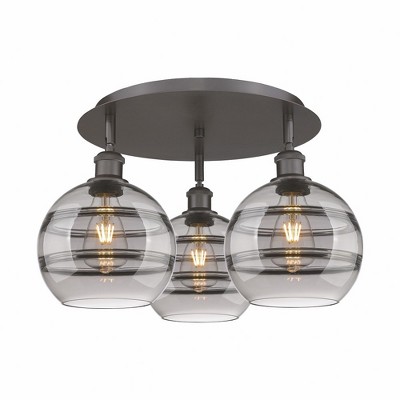 Rochester - 3 Light Flush Mount In Industrial Style-10.88 Inches Tall and 19.75 Inches Wide