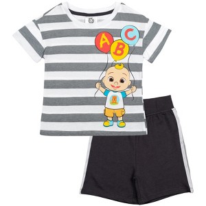 CoComelon JJ T-Shirt French Terry Shorts Set Yellow/Blue - 1 of 4