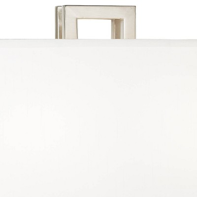 Sleek Brushed Nickel 30" Table Lamp with White Fabric Shade
