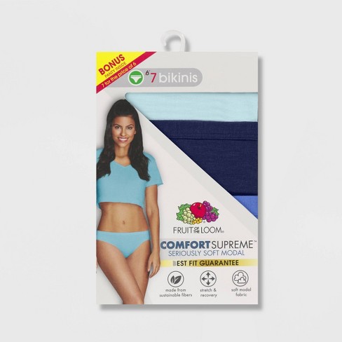 Fruit of the Loom Women's 6+1 Bonus Pack Comfort Supreme Bikini Underwear -  Colors May Vary 7