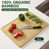 Set of 2 Extra Large Bamboo Wood Cutting Board 20 x 15 Inch, Kitchen Chopping Board with Juice Groove & Handle, Wood Charcuterie Board Serving Tray - 4 of 4