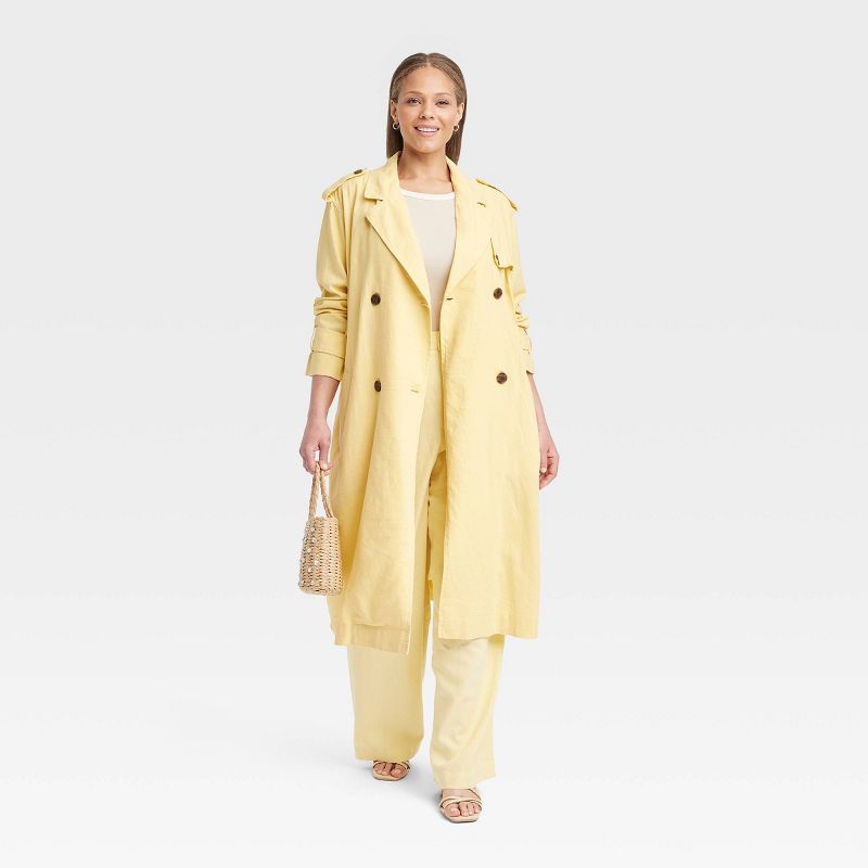 Women's Linen Trench Coat - A New Day™, 4 of 8
