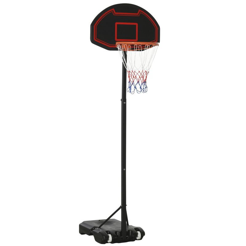 Soozier Portable Basketball Hoop Stand, Height-Adjustable Basketball System with 29'' Backboard and Wheels for Indoor Outdoor Use, 1 of 8