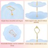 Unique Bargains 3 Tier Dessert Cupcake Stand Round with Tiered Serving Tray for Donuts Fruits Blue Gold Tone - 3 of 4