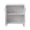 GlasFlength Decorative Storage Cabinets Modern Accent Storage Cabinet with 2 Doors Free standing Cabinet for Living Room, White, 27.1"*14.96"*32.5" - 4 of 4