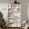 73'' Tall Metal Pantry Cabinet with Flip Doors,Adjustable Shelves and Pegboard Panel for Kitchen or Dining Room-The Pop Home - 2 of 4