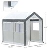 Gsluuk Outsunny 8' x 6' x 7' Walk-In Greenhouse, Outdoor Garden Warm Hot House with 4 Roll-up Windows, 2 Zippered Doors and Weather Cover, White - 2 of 4