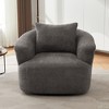 Sapphtopaz 360° Swivel Accent Chair with Pillow Boucle Upholstered Barrel Chair with Armrests Comfy Sofa Reading Chair for Living Room, Bedroom - 2 of 4