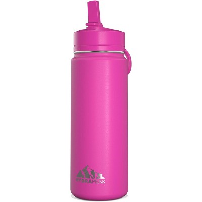 Hydrapeak 20oz Kids Stainless Steel Leak Proof Water Bottle with Straw Lid and Flexible Handle