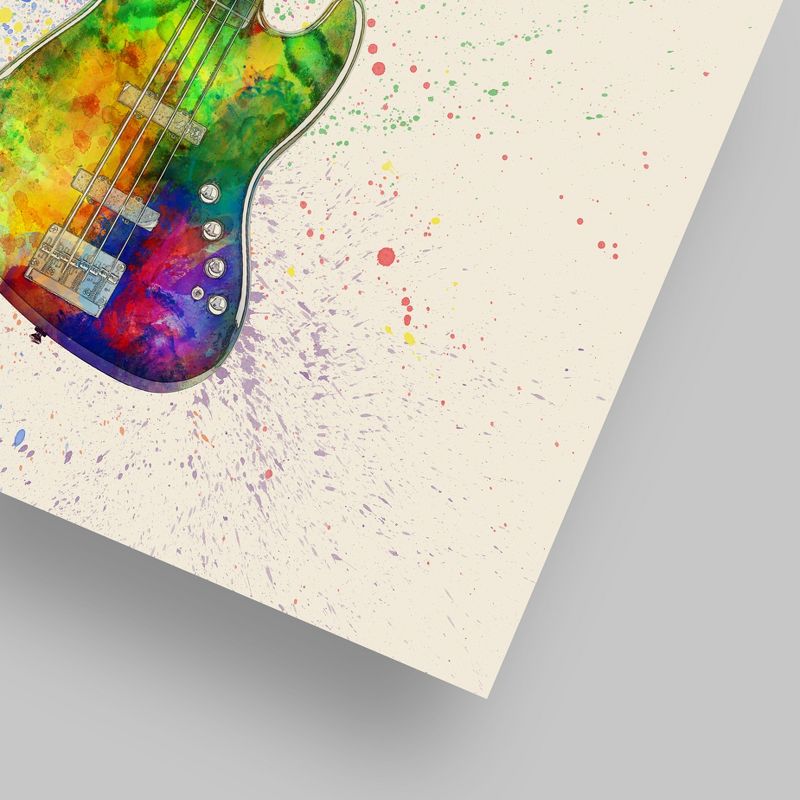 Americanflat Modern Electric Bass Guitar Abstract Watercolor By Michael Tompsett Poster, 5 of 6