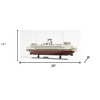 HomeRoots 11" Brown and White Washington Ferry Boat Hand Painted Decorative Boat - 3 of 4