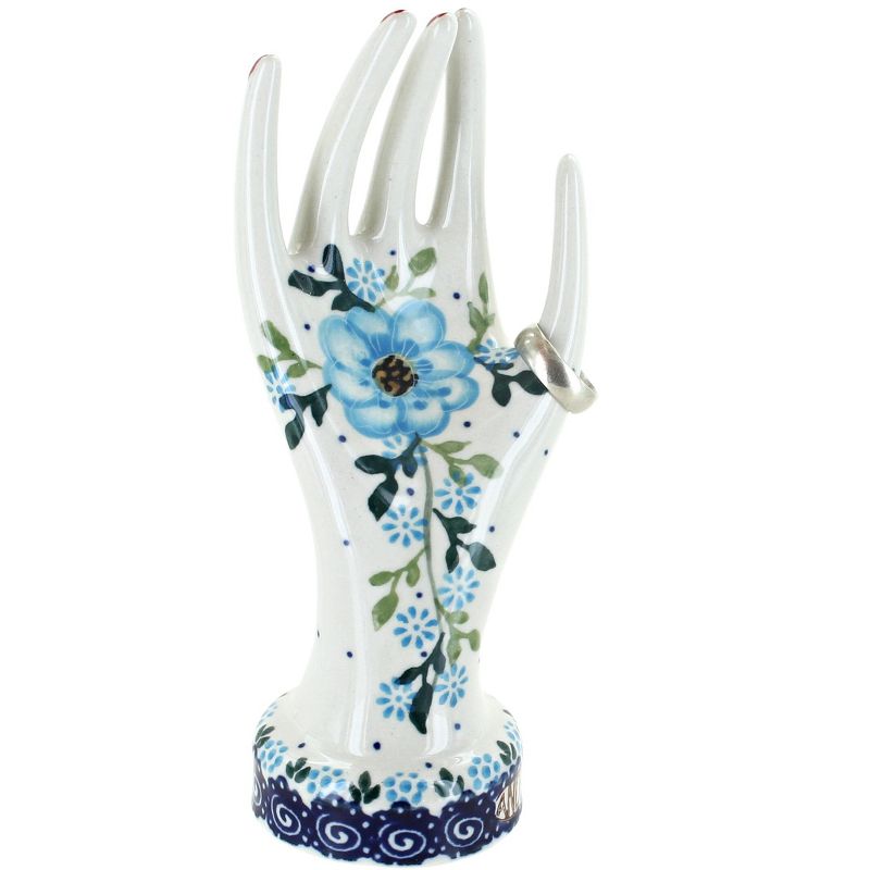 Blue Rose Polish Pottery A140 Andy Hand Ring Holder, 1 of 2