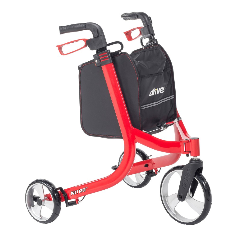 Photos - Rollator / Walker Drive Medical Nitro Euro-Style 3-Wheel Rollator - Lightweight Aluminum, One-Hand Folding 