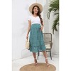 High Waist Floral Print Ruffled Tiered Midi Maternity Skirt - 3 of 4