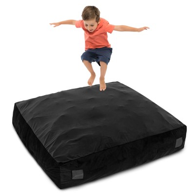 Safstar 57" x 57" Crash Pad Sensory Mat w/ Foam Blocks & Washable Velvet Cover Black