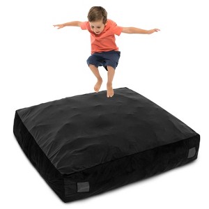 Safstar 57" x 57" Crash Pad Sensory Mat w/ Foam Blocks & Washable Velvet Cover Black - 1 of 4
