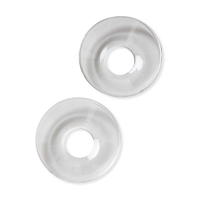 tag Clear Glass Taper Bobeche Candle Holders for Straight Taper Candles Everyday Use 2.75 x 2.75 x 1 Inches