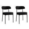 DOMETOUR Set of 2 Upholstered Dining Chairs with Curved Backrest & Metal Legs - 2 of 4