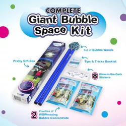 South Beach Bubbles WOWmazing Space Giant Bubble Kit | Wand + 2 Packets Bubble Concentrate + 8 Stickers