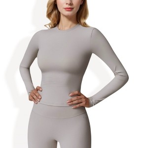 Anna-Kaci Active Women's Long Sleeve Seamless Compression Top for Workout and Activewear - 1 of 4