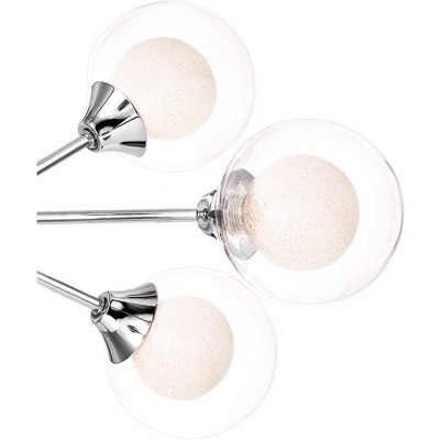Retro Reimagined Sputnik Polished Chrome Pendant Light with Ice Glass Spheres