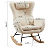 NicBex Cashmere Fabric Glider Rocking Chair,Upholstered Nursery Rocking Chairs with High Backrest,Modern Rocking Chair,Nursing Chair for Bedroom - 3 of 4