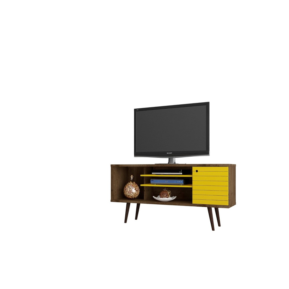Photos - Mount/Stand 53.14" Liberty TV Stand for TVs up to 50" Rustic Brown/Yellow - Manhattan