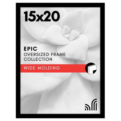 Americanflat 15x20 Picture Frame with Polished Plexiglass - Black Picture Frame - Wide Photo Frames Made of Engineered Wood for Vertical or Horizontal