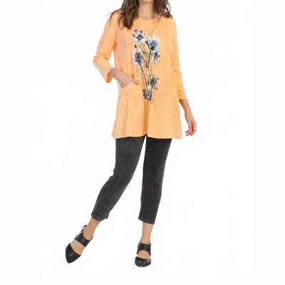 Women's Felicity Mineral Washed Cotton Top with Linen Contrast - Jess & Jane