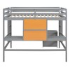 Whisen Twin Size Wooden Loft Bed with Desk, 2 Drawers Cabinet and Writing Board - 4 of 4