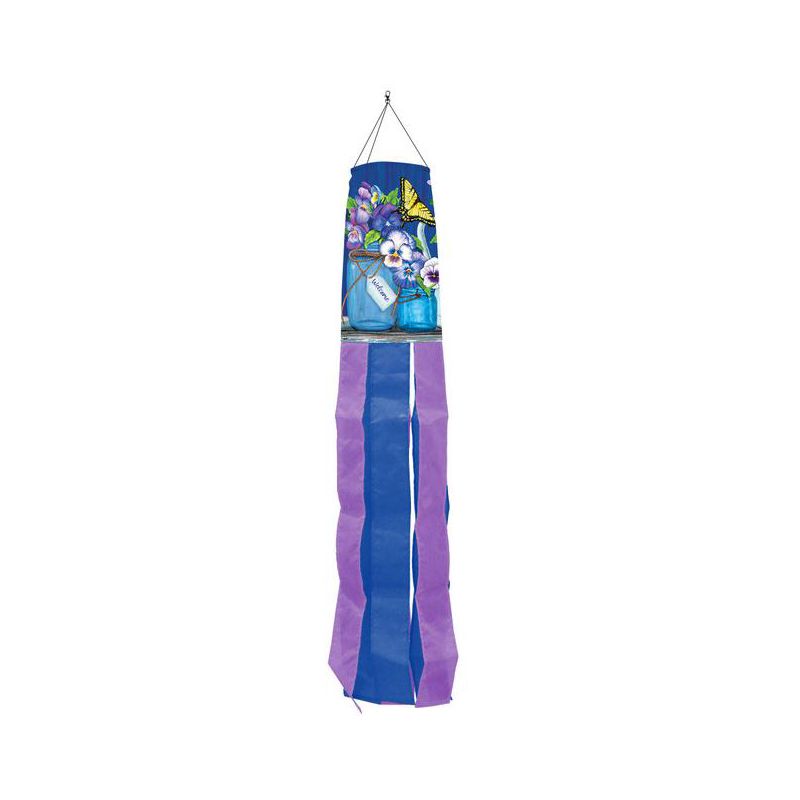 Briarwood Lane Spring Butterflies and Pansies Spring Windsock Wind Twister 40x6, 1 of 4