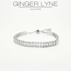 CZ Tennis Bracelet for Women Adjustable Chain Slide Bead White Gold Plated Ginger Lyne Collection - 3 of 4