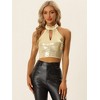 INSPIRE CHIC Women's Halter Neck Cutout Shiny Party Sequin Crop Top - 4 of 4