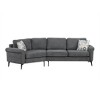 111" 3-Seater Sofa, Curved Couch with Two Printed Pillows for Living Room, Entertainment Room-- Frevyn - 3 of 4